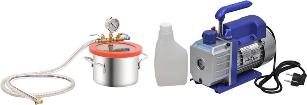 vidaXL Cameră de vid cu pompă cu o singură treaptă, 3,7 L