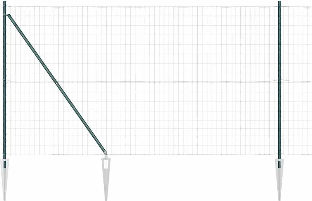 vidaXL Gard cu Stâlp Verde 1,5 x 10 m Oțel și PVC