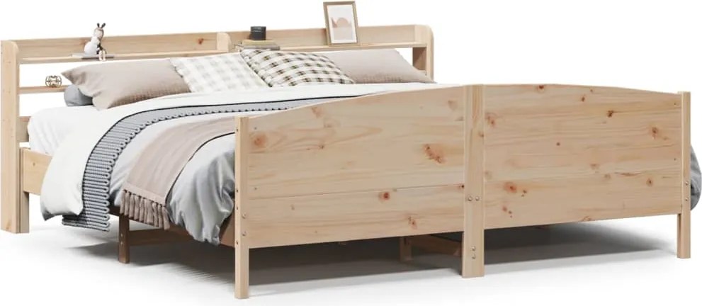 vidaXL Cadru de pat fără saltea, 200x200 cm, lemn masiv pin