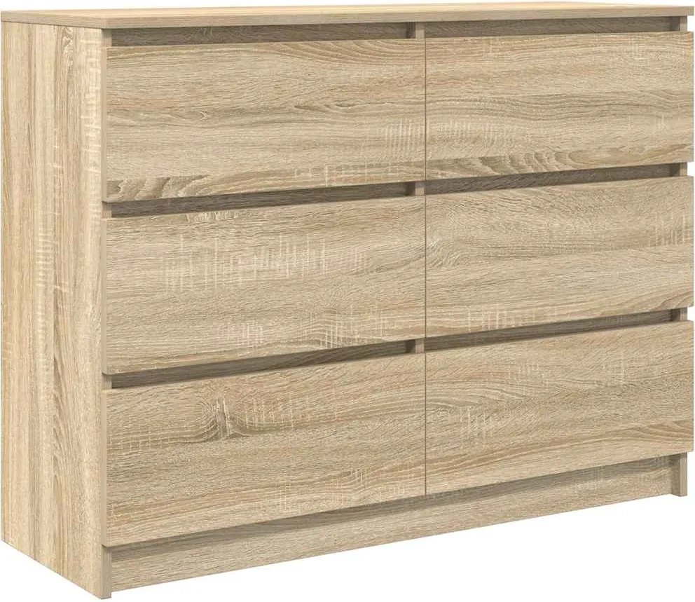vidaXL Servantă, stejar sonoma, 100x35x76 cm, lemn prelucrat