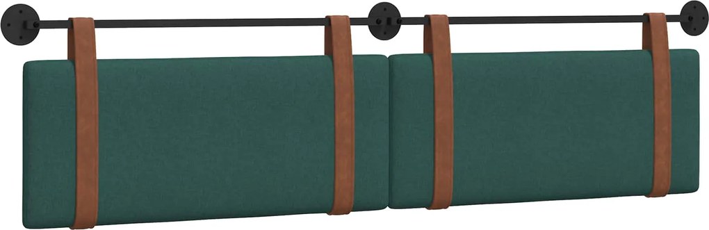 vidaXL Cap de pat suspendat Verde închis 210 x 55 x 5 cm PU antic
