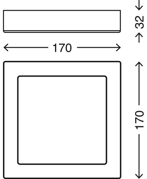 Briloner 7123-014 - Plafonieră LED FIRE LED/12W/230V 3000K 17x17cm