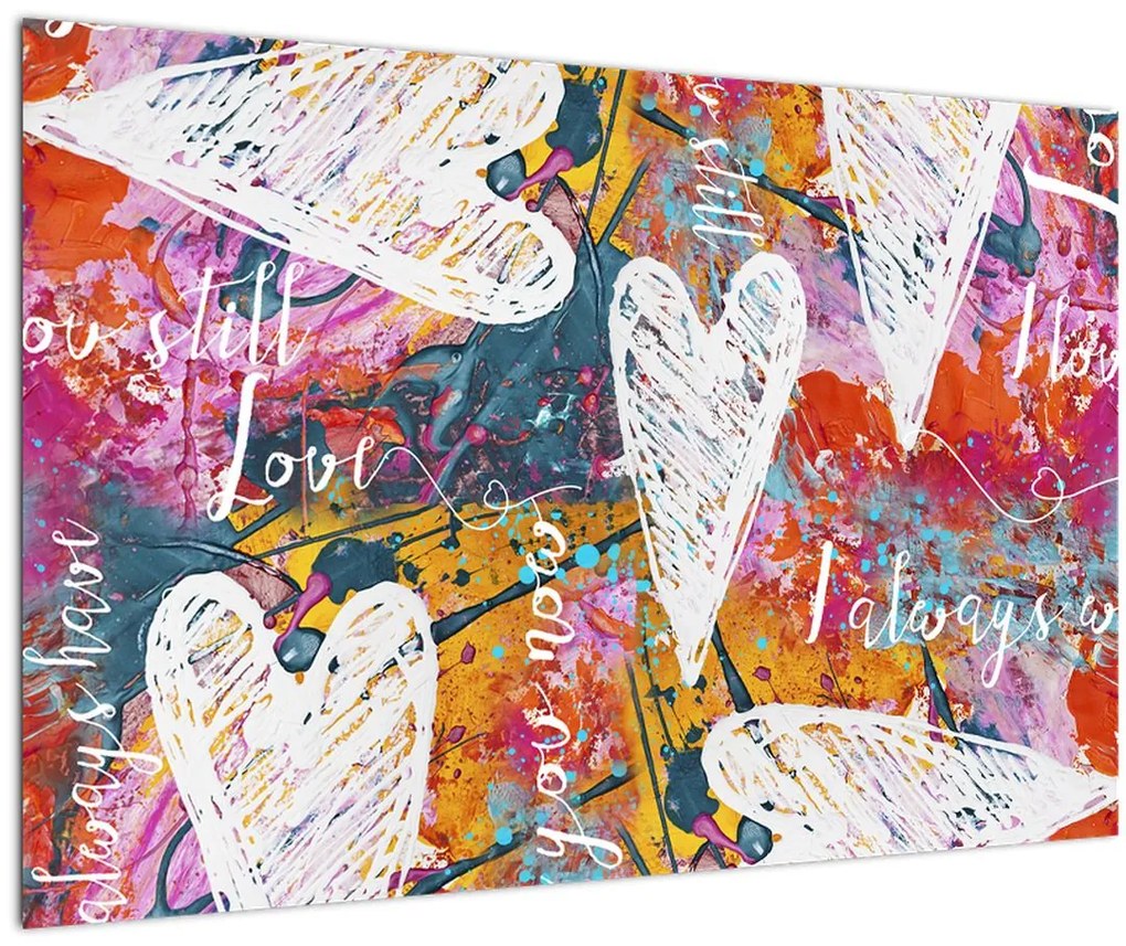 Tablou - Inima pe un fundal abstract (90x60 cm)