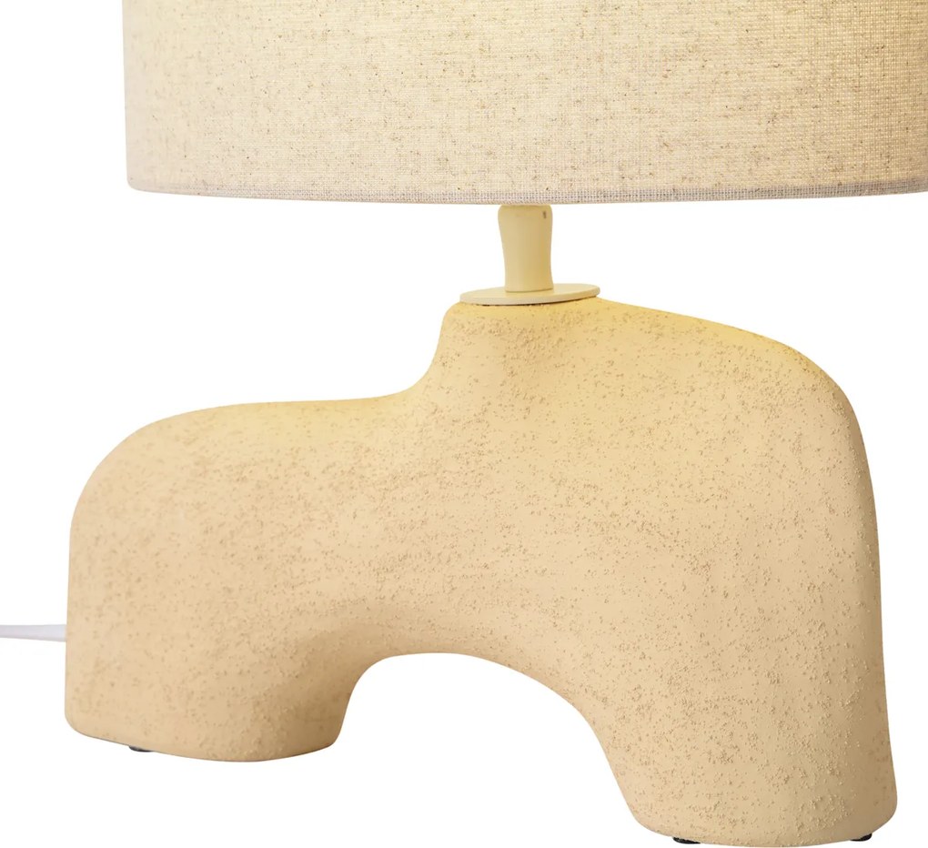 Lampă de masă Wabi Sabi bej cu abajur din in 35cm - Florence