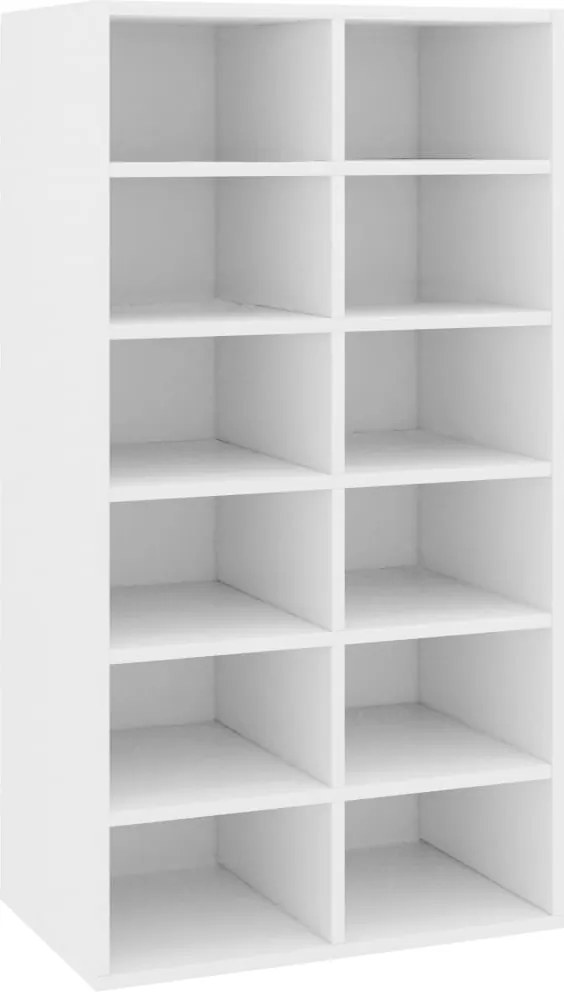 vidaXL Pantofar, alb, 54x34x100,5 cm, lemn compozit