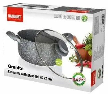 Oală cu suprafață non-aderentă Banquet Granite,24 x 11 cm, 24 cm