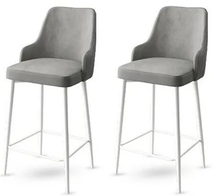 Set de scaune de bar Enox Grey and White, 2 buc., 2 buc.