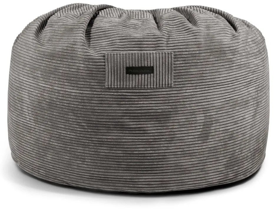 Fotoliu bean bag negru cu tapițerie din catifea reiată Om 110 – SLOWDOWN