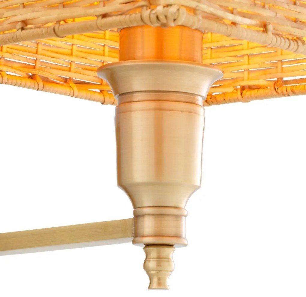 Aplica de perete LUX cu abajur din ratan Lexington alama antic