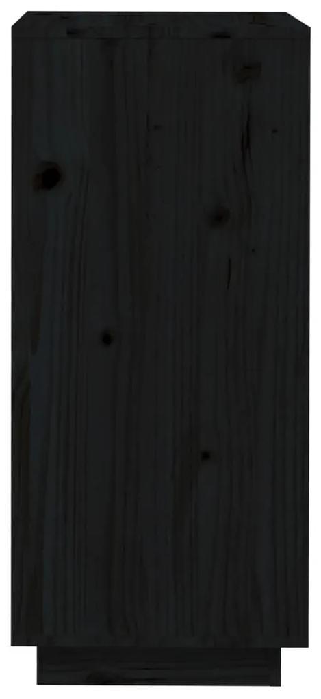 Pantofar, negru, 35x35x80 cm, lemn masiv de pin Negru, 1, Negru
