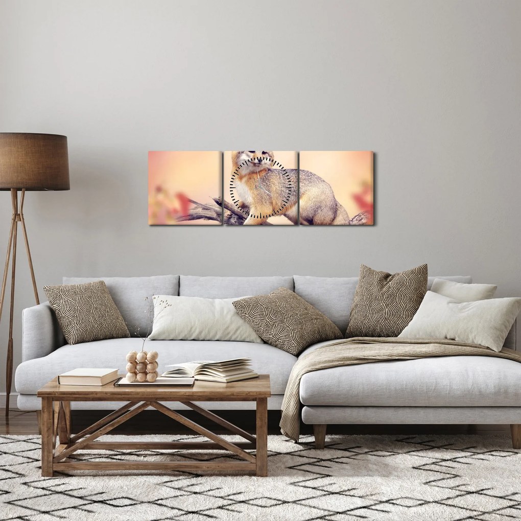 Tablou - Vulpea (cu ceas) (90x30 cm)