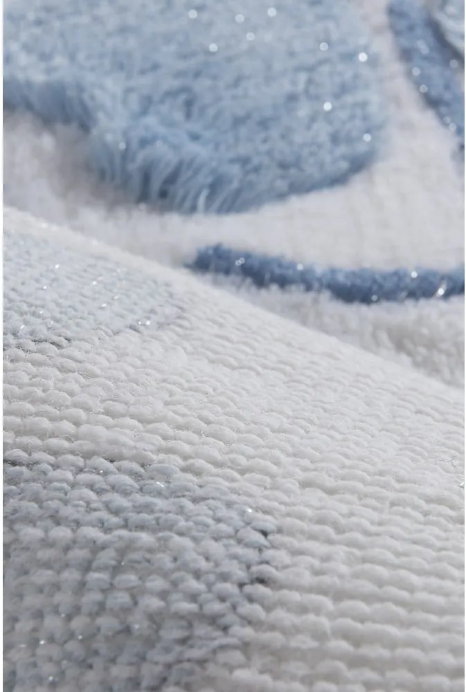 Set 3 covorașe de baie Confetti Bathmats Flowers, albastru - alb