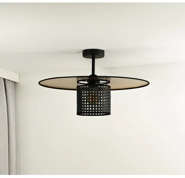 Lustră aplicată TOKYO Duolla RATTAN 1xE27/15W/230V d. 50 cm auriu/negru