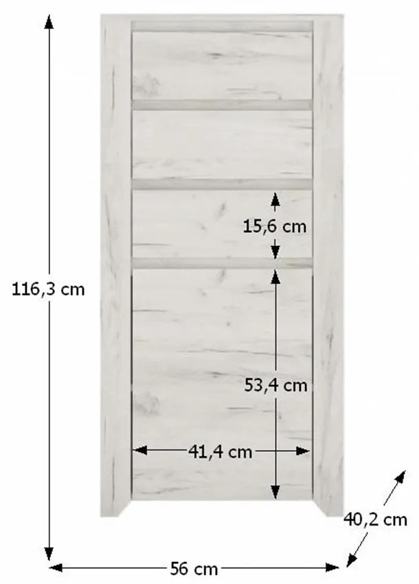 Comoda tip 35, alb craft, ANGEL