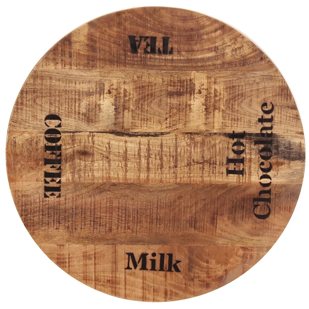 Masa rotunda cu blat din lemn de mango si cadru metalic 60 cm