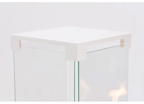 Șemineu de exterior pe gaz Planika Faro GAS 142x36 cm 8kW alb + capac de protecție