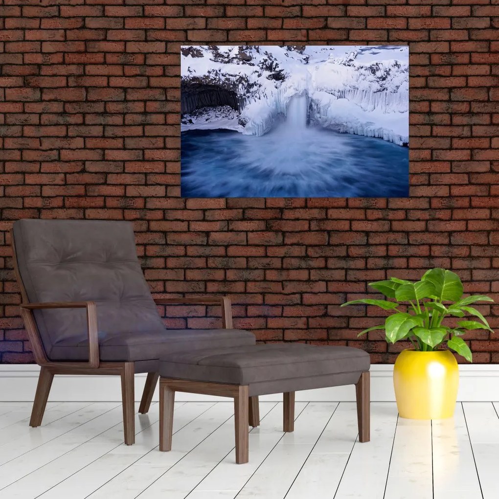 Tablou cu cascadele iarna (90x60 cm)