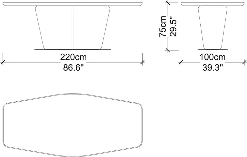 Masă lemn masiv de dining Viera Personalizabilă - 300 cm