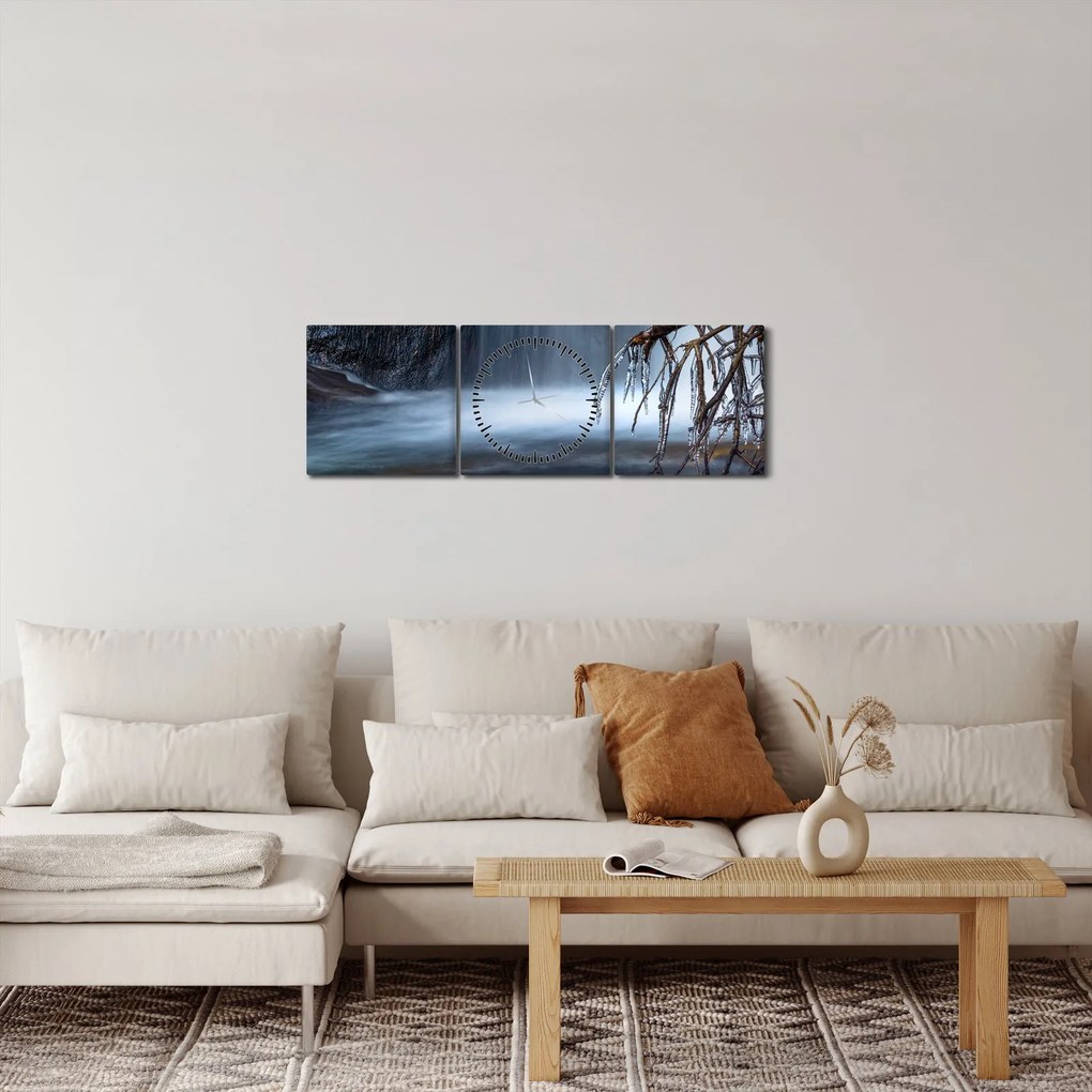 Tablou - Laguna de iarnă (cu ceas) (90x30 cm)