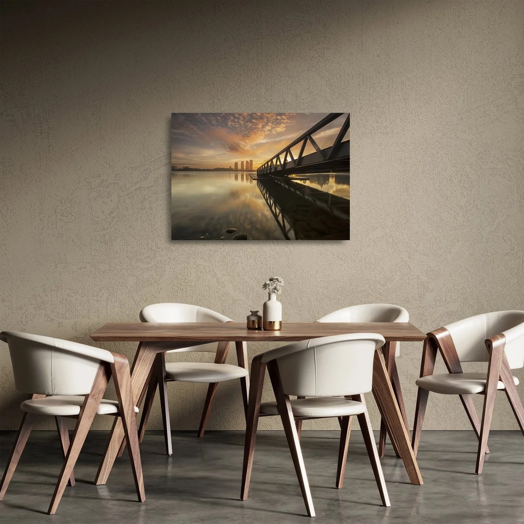 Tablou pe sticlă cu dig (70x50 cm)