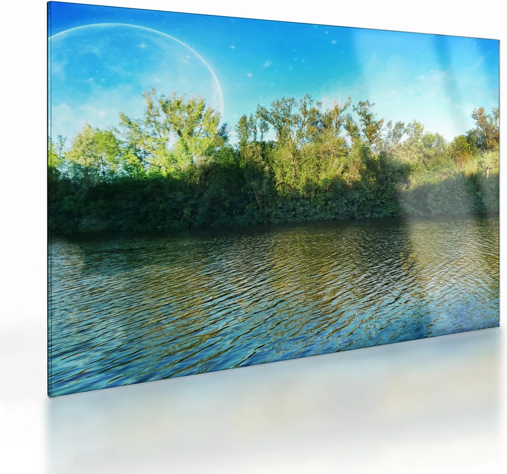 Tablou pe sticlă - lac (70x50 cm)