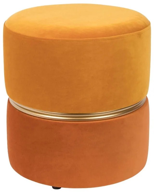 Puf catifea portocalie Ø35cm Bubbly Sun