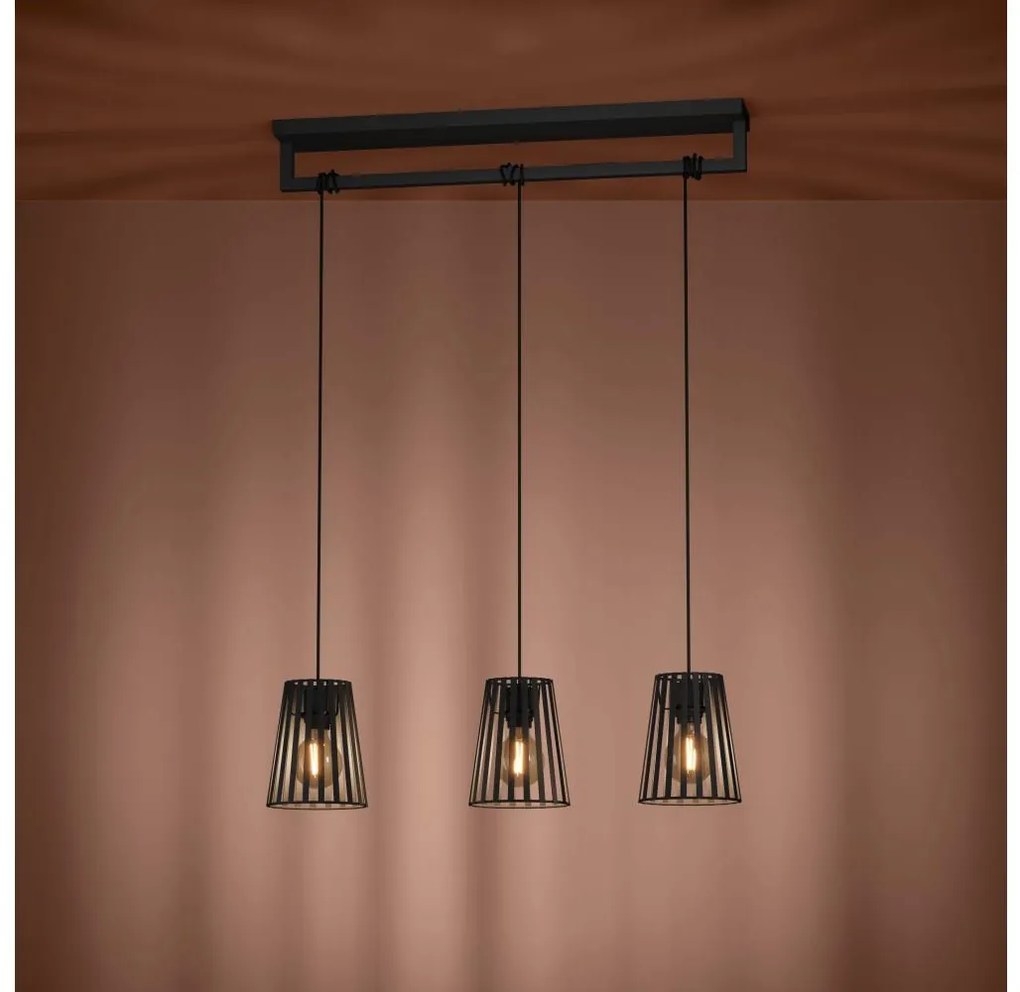 Lustră pe cablu Eglo 390003 BOGOTA 3xE27/40W/230V negru