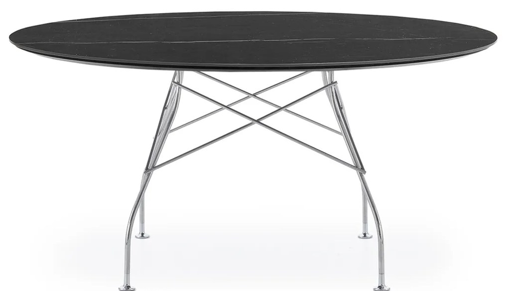 Masa de sufragerie GLOSSY XXL, varianta multipla - Kartell Culoare: Negru Marquina / Crom