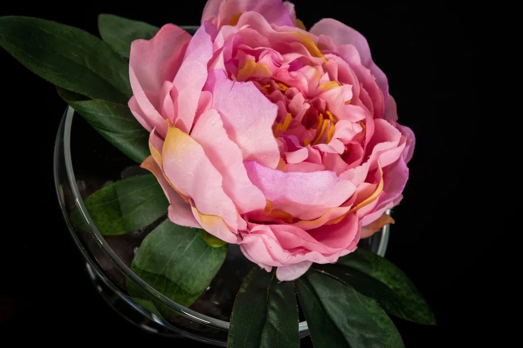 Aranjament floral mic decor festiv design LUX ALZATA PEONY PINK