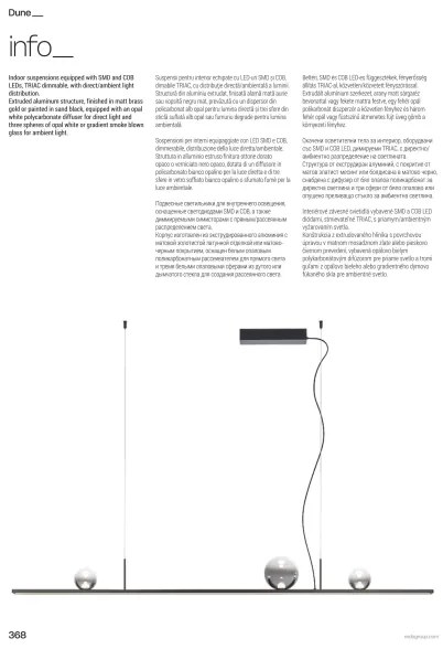 Redo 01-4302 - Lustru LED reglabil pe cablu DUNE LED/48W/230V negru/fumuriu