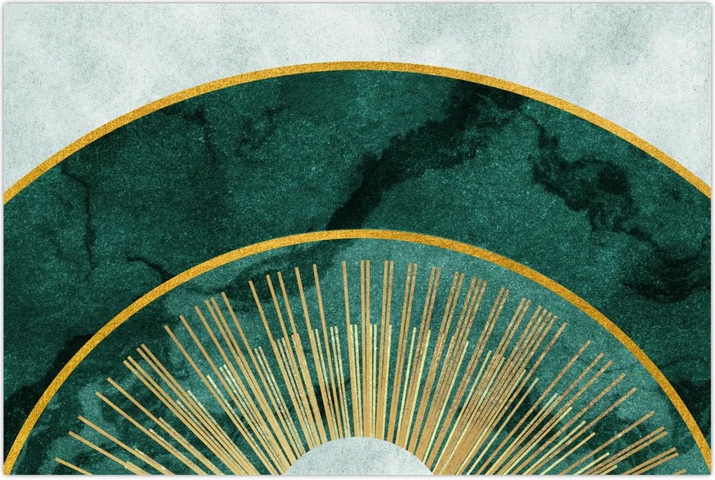 Tablou - Forme cu texturi aurii (90x60 cm)