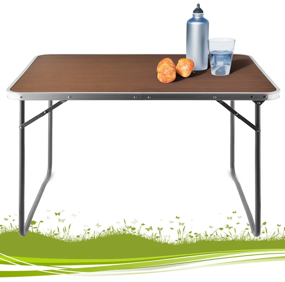 Deuba Masă de camping pliabilă - maro