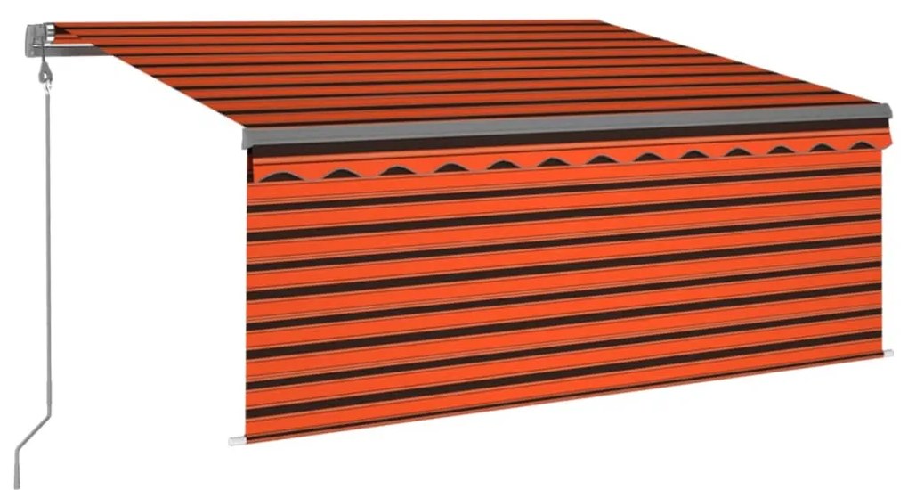 Copertina retractabila automat cu stor portocaliumaro 3x2,5 m portocaliu si maro, 3 x 2.5 m