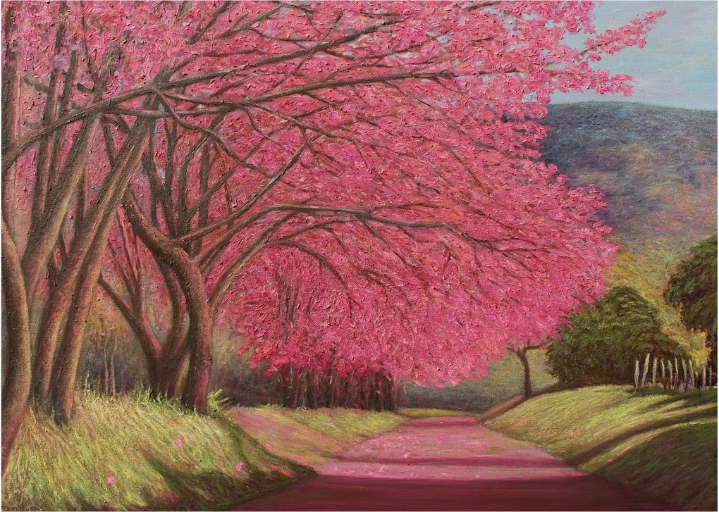 Tablou cu copaci înfloriți (70x50 cm)