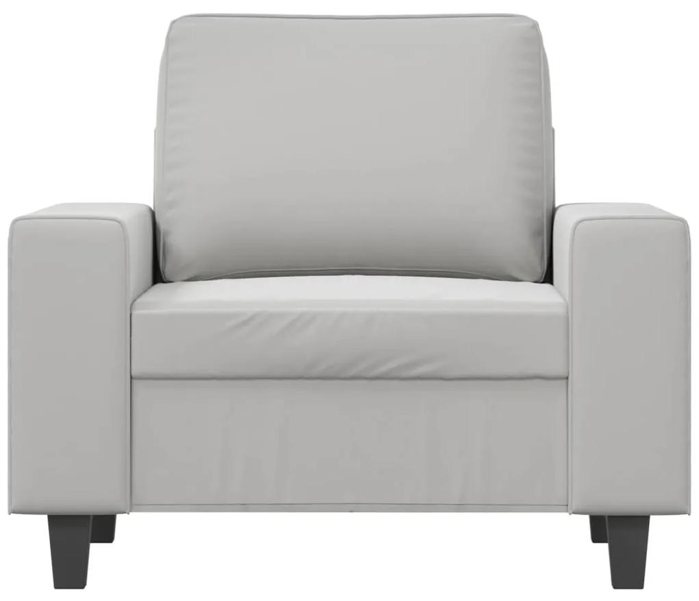 Canapea de o persoana, Gri deschis, 60 cm, textil microfibra Gri deschis, 94 x 77 x 80 cm