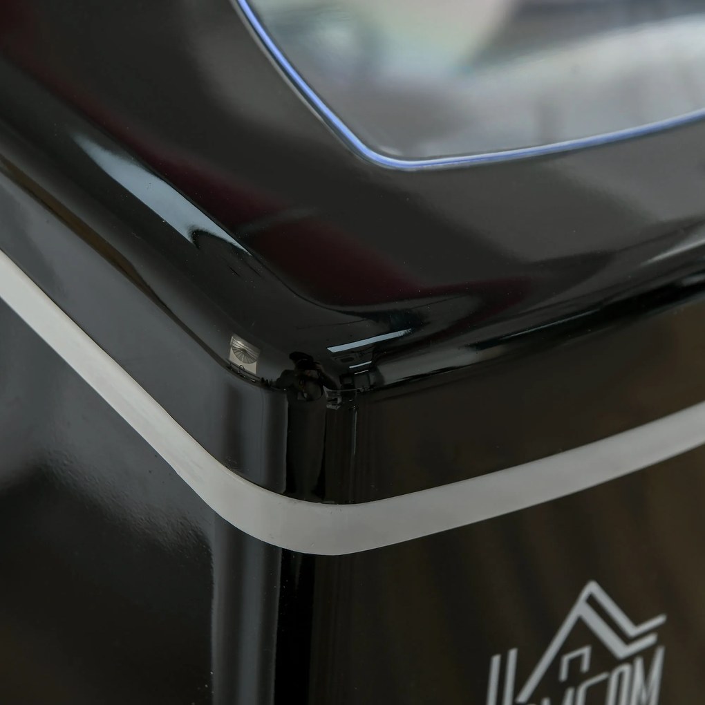 HOMCOM Mașină de Făcut Gheață Rapidă 15kg/24h Compactă Ușor de Utilizat Negru | Aosom Romania