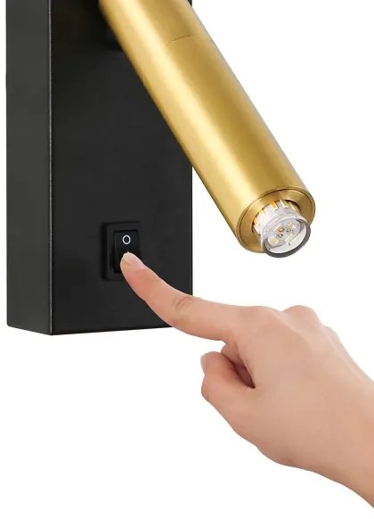 Spot LED de perete Brilagi MAYA 1xG9/7W/230V negru/auriu