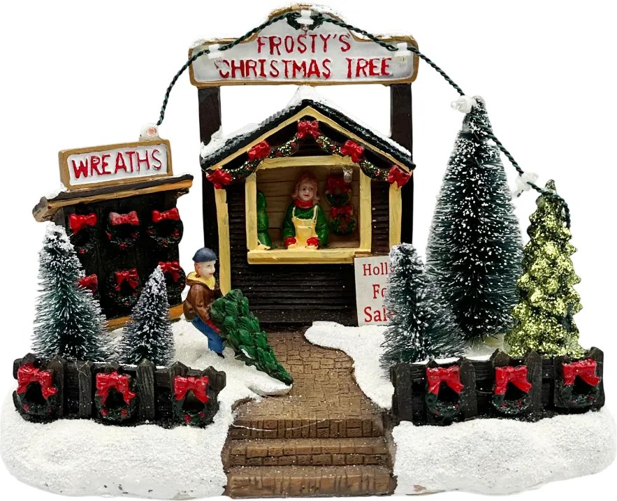 Scena de Craciun cu Magazinul de Brazi FROSTY, Cu muzica si lumini