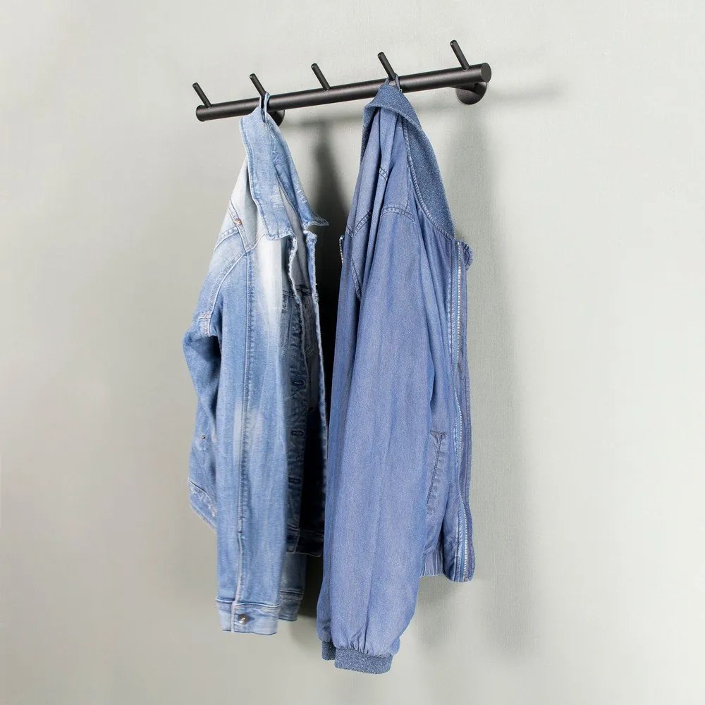 Cuier de perete negru din metal 55 cm Odin – Spinder Design