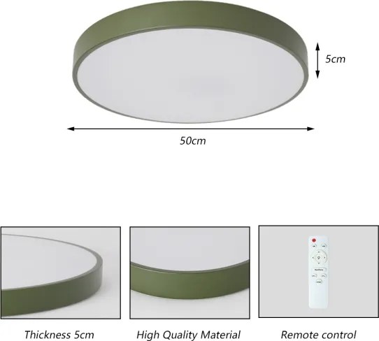 Brilagi - Plafonieră LED dimabilă POOL LED/60W/230V 3000-6000K 50 cm verde+telecomandă