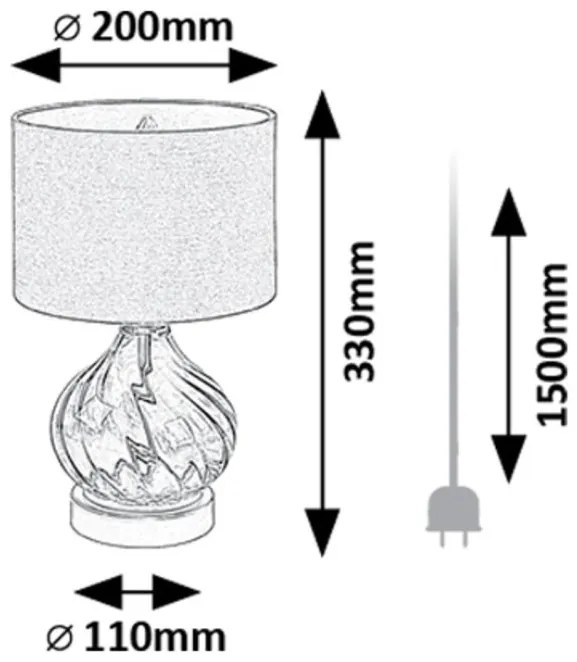 Veioza/Lampa de masa decorativa Pirelo fumuriu