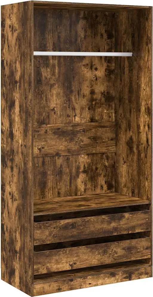 vidaXL Șifonier, stejar fumuriu, 100x50x200 cm, lemn prelucrat