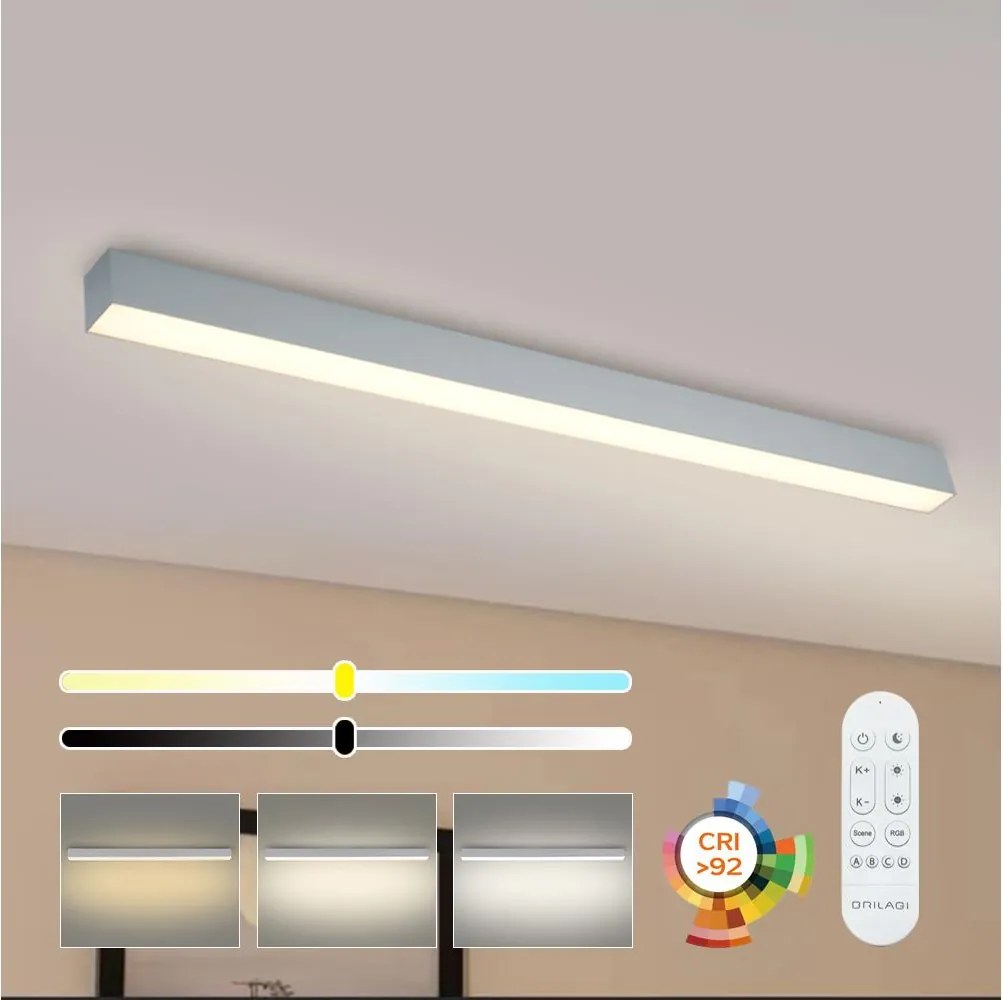 Brilagi - Plafonieră LED reglabilă SLEEKLINE LED/40W/230V Wi-Fi Tuya argintiu+telecomandă