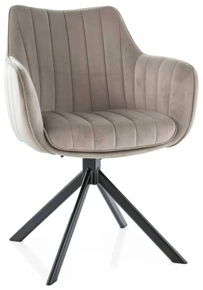 Scaun de bucătărie Azalia Velvet, bej / negru