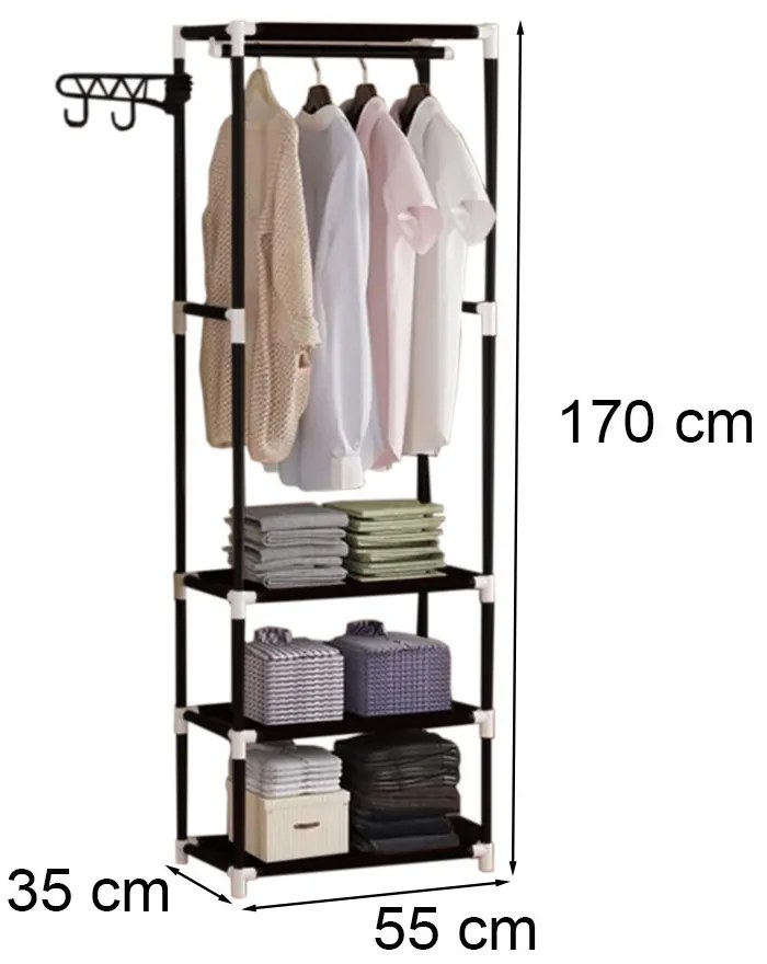 Suport pentru haine LRA-03 negru