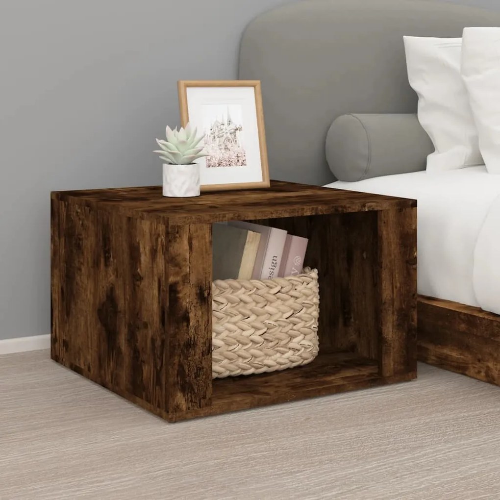 816557 vidaXL Noptieră, stejar fumuriu, 57x55x36 cm, lemn compozit