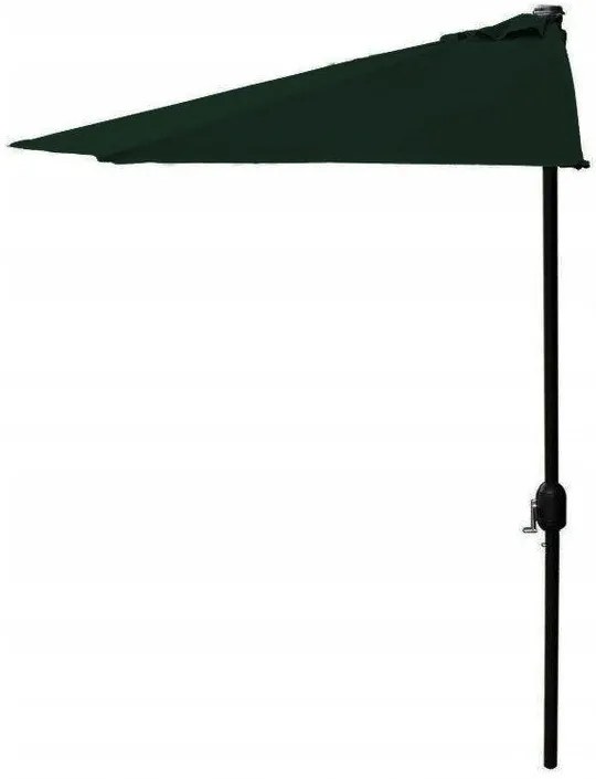 Umbrelă pentru soare de grădină semicirculară verde închis