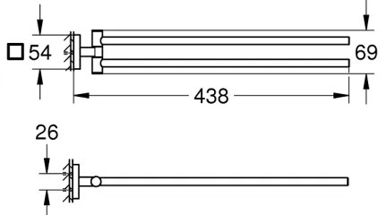GROHE 40976000 - Suport pentru prosoape START CUBE, 438 mm, crom lucios