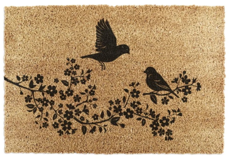 Covoraș de intrare din fibre de nucă de cocos 40x60 cm Birds On a Tree – Artsy Doormats
