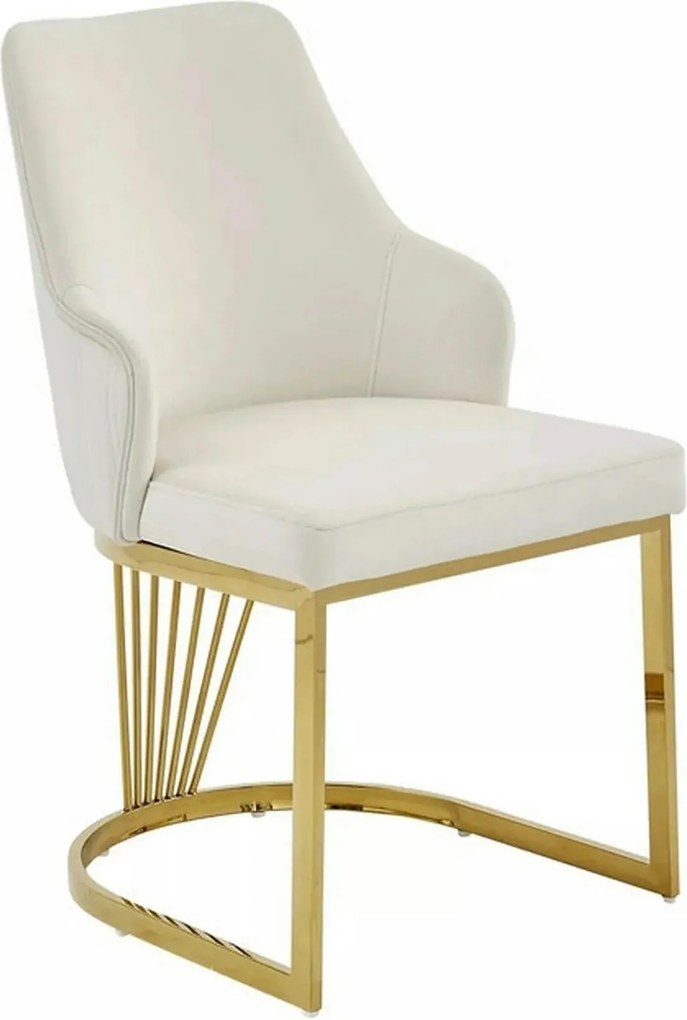 Scaun ALURE, bej deschis - Bluvel 22, stofa catifelata/metal, 52x64x89